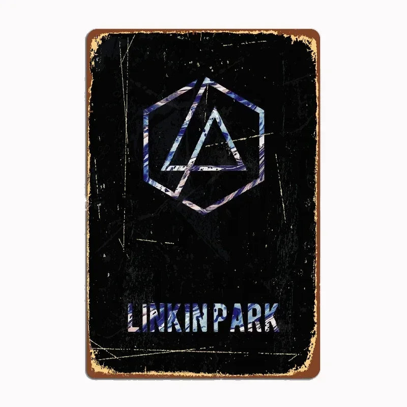 Linkin P-Park Tin Sign Plates by MusicCharmDecor - Retro Metal Posters with Iconic Lyrics & Stage Art, Stylish Design
