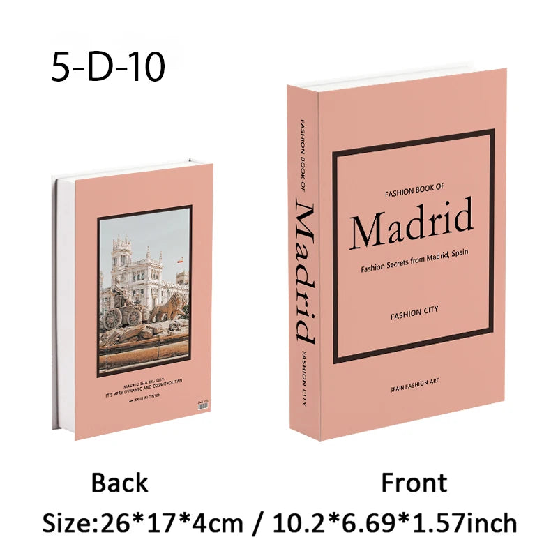 Fashion Paris Milan Luxe Fake book Decorative Books Storage Box Home Interior Decoration Coffee Table Bedroom Living Room Decor