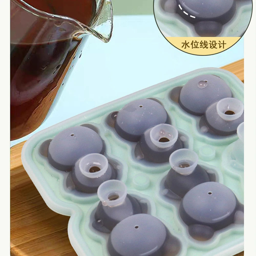 Moule à glaçons en silicone en forme de petit ours en 3D à 6 grilles, moule à glaçons en forme de petit ours, moule à glaçons ménager pour crème glacée, boîte à glaçons.