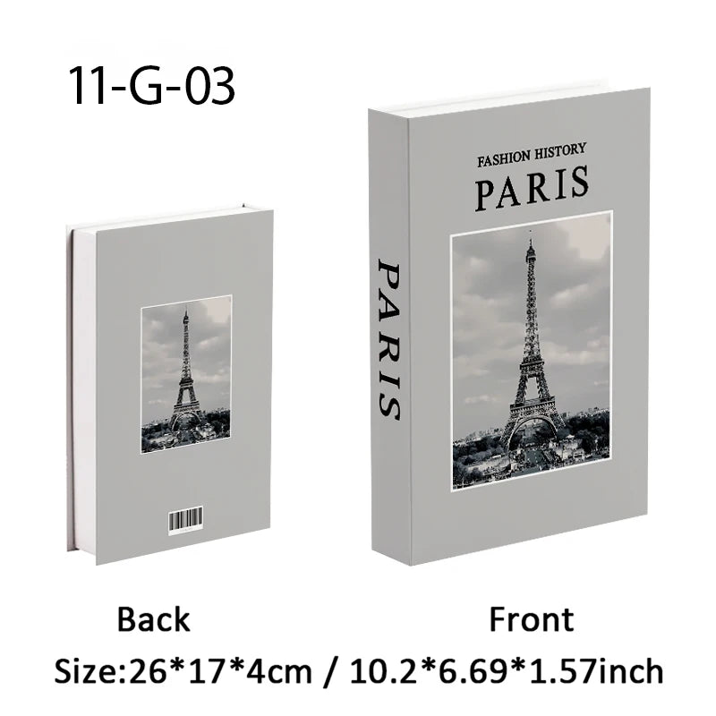 Paris New York Luxury Fake Book Storage Box Brazil Mexico Decorative Books Home Decor Coffee Table Shelf Interior Decoration