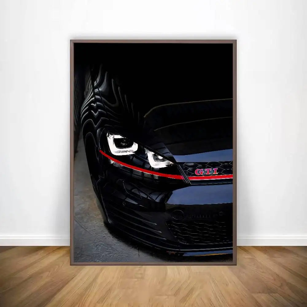 Póster V-VW G-GolfS G-GTI Superdeportivo Adhesivo para Pared, Impresión Impermeable para el Hogar, Salón, Dormitorio, Bar, Decoración Estética