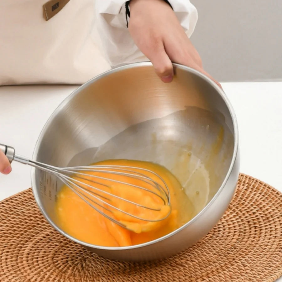 Cuenco de acero inoxidable dorado y plateado para ensalada, fideos de arroz, fideos Lamian, utensilios de cocina, recipiente para alimentos