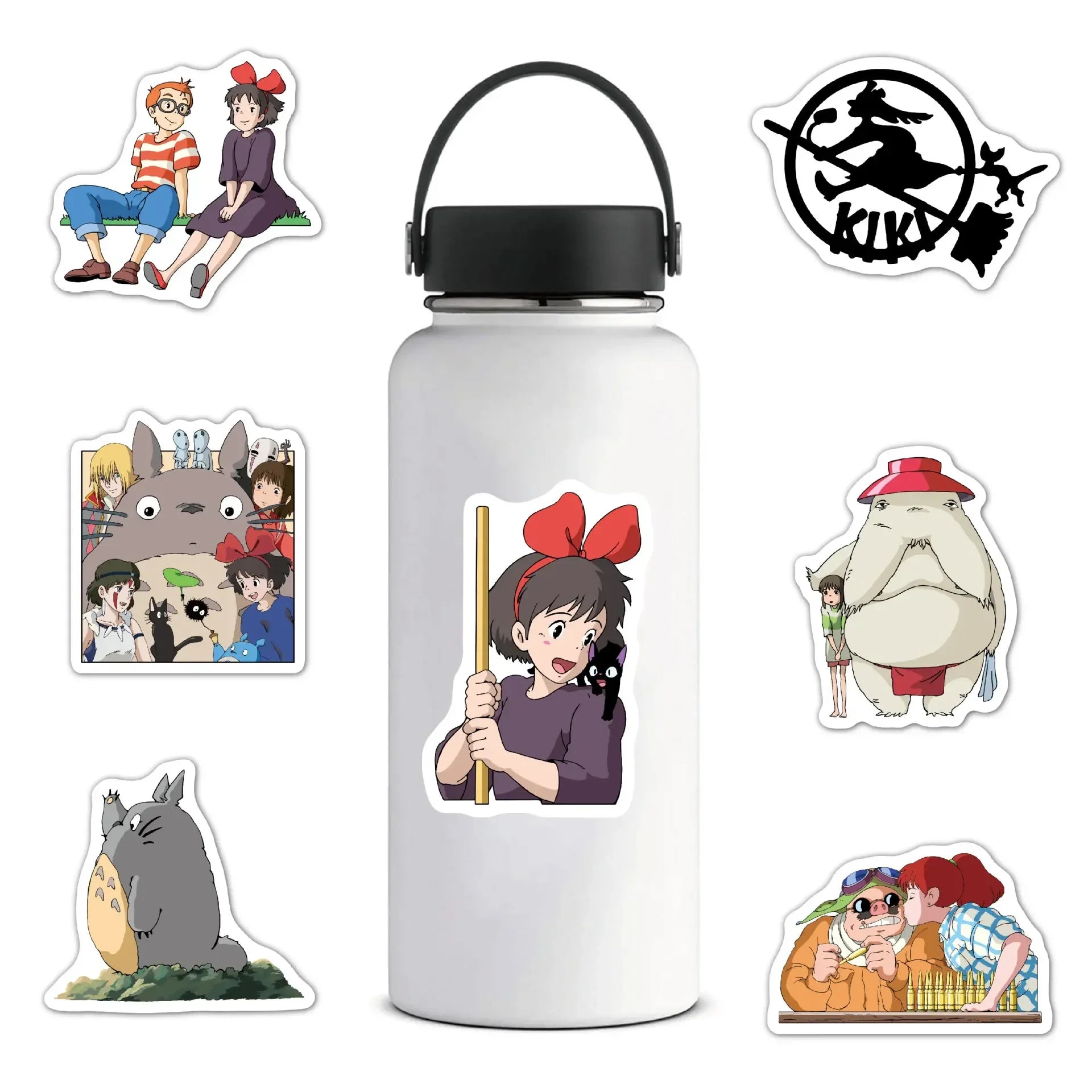 100 pegatinas de anime de Hayao Miyazaki para laptop, monopatín, equipaje, teléfono, coche, calcomanías de graffiti impermeables, juguete para niños