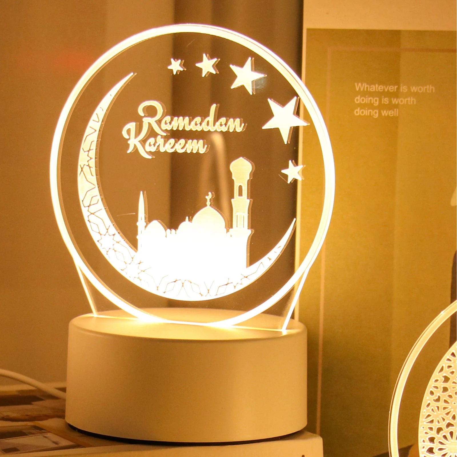 EID Luz Nocturna Mubarak Decoración de Ramadán Para el Hogar 2025 Decoración Islámica Musulmana para Fiestas Ramadán Kareem Feliz Eid Al Adha Ramadán