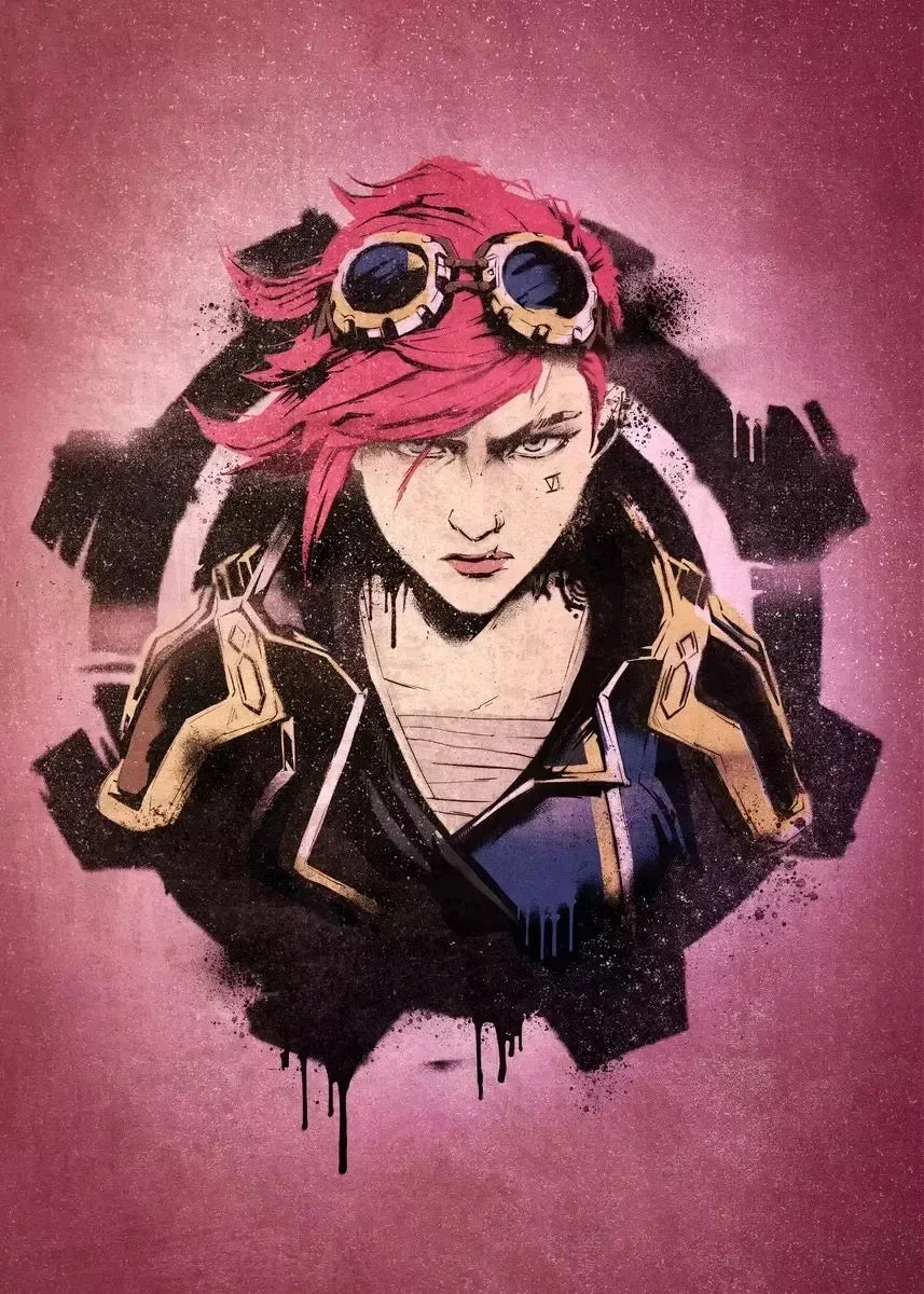Arcane Season 2 Jinx VI Graffiti Caitlyn Jayce Viktor Character Poster Arcane Anime Game Canvas Printing Wall Art Room Decor
