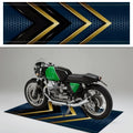 Tapis de moto en flanelle premium VIKAMA, Tapis de sol pour moto, Tapis de stationnement, Résistant à l'huile, Antidérapant, Anti-taches, Décoration intérieure