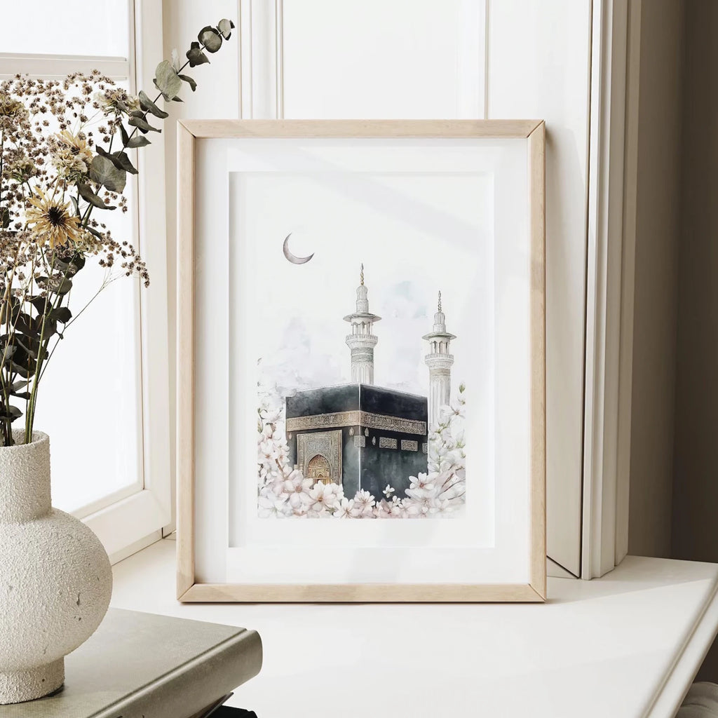Art mural musulman moderne Islam Kaaba islamique Ramadan impression sur toile peinture affiche image pour salon, chambre à coucher décoration intérieure