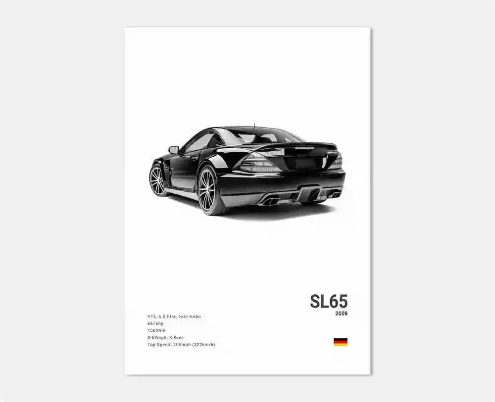 Classic Luxury Black and White Sports Car Wall Art G63 SL Gtr Sedan HD Canvas Painting Poster and Printed Home Living Room Decor
