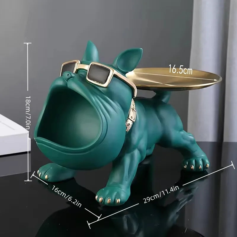 Resin Dog Statue, Bulldog Storage Tray, Animal Decoration, Resin Craft Art Sculpture, Sculptur
