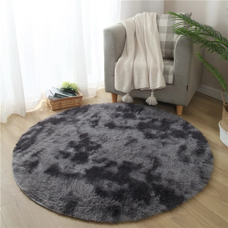 VIKAMA Alfombra redonda rosa Esponjosa Suave para Suelos Alfombra para Habitación de Niñas Castillo de Princesas Alfombra de Peluche para Sala de Estar Decoración del Hogar