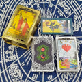 Nouvelle version de cartes oracle de tarot de qualité supérieure avec feuille d'or, manuel illustré en couleurs et boîte magnétique