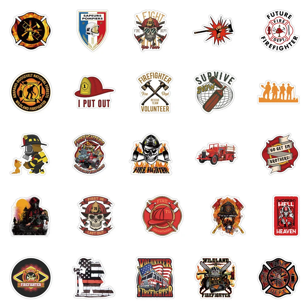 10/30/50 autocollants pompier Fire Hero Skateboard Moto Bagage Ordinateur Portable Voiture Vélo Guitare Cool Imperméable Autocollant Décalcomanie