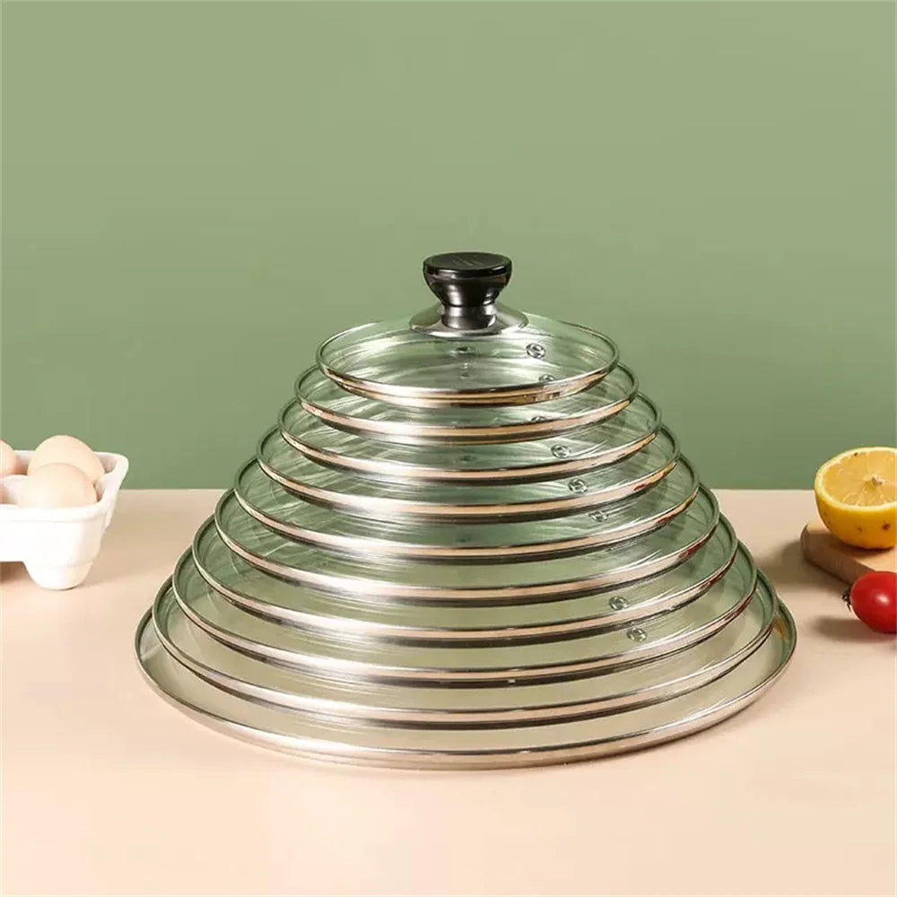 Tapa de olla de cristal templado de 16-32 cm Tapa de olla visible Tapa de olla circular antiquemaduras para freír Utensilios de cocina Accesorios de cocina