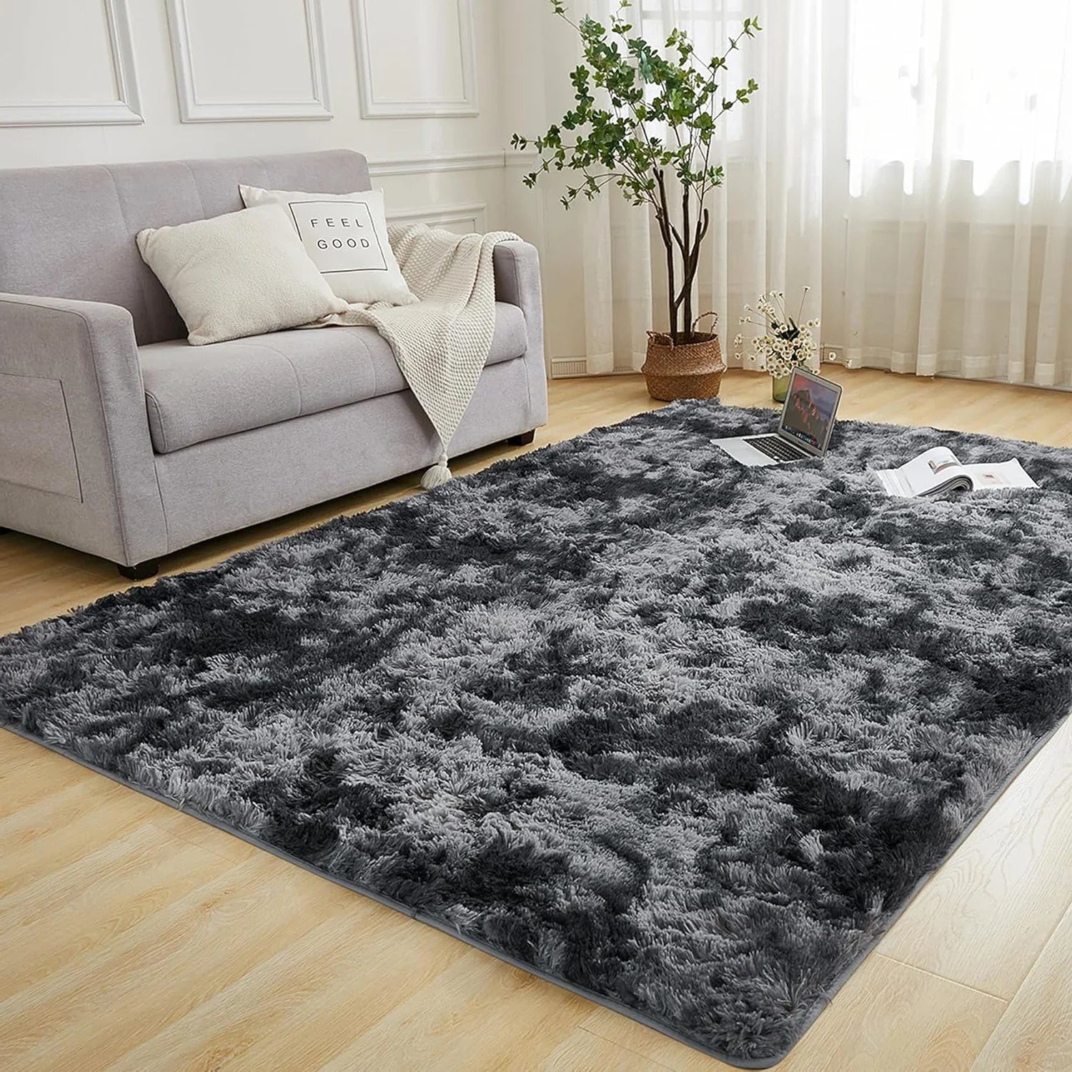 Alfombra Minimalista VIKAMA para Sala de Estar, Alfombra de Área Suave y Esponjosa, Alfombra para Dormitorio, Dormitorio Infantil, Decoración del Hogar