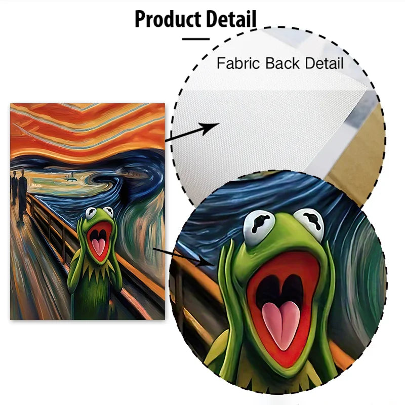 Arte de pared abstracto moderno, pintura de rana gritando, lienzo impreso en HD, póster para sala de estar, dormitorio, aula, decoración del hogar