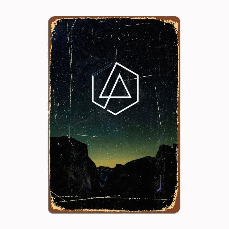 Linkin P-Park Tin Sign Plates by MusicCharmDecor - Retro Metal Posters with Iconic Lyrics & Stage Art, Stylish Design