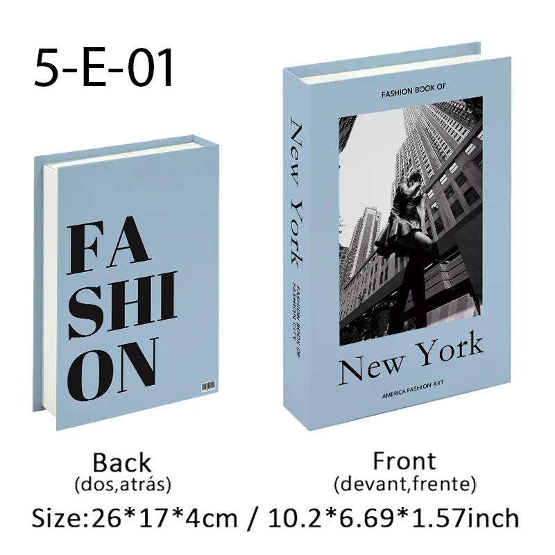 Fashion Paris Milan Luxe Fake book Decorative Books Storage Box Home Interior Decoration Coffee Table Bedroom Living Room Decor