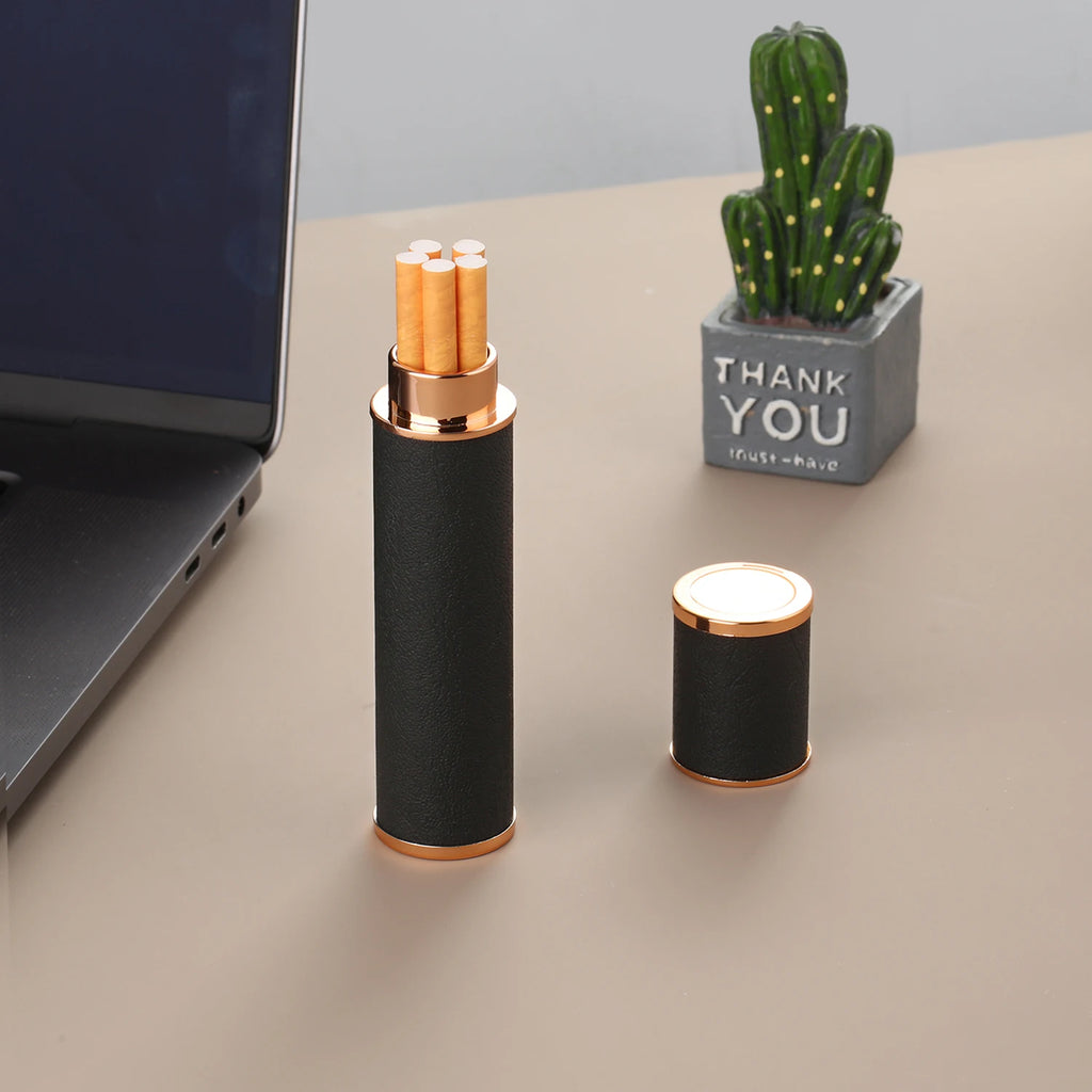 Cigarrera Portátil Impermeable Contenedor de Almacenamiento de Cigarrillos para Viajes al Aire Libre con Capacidad para 5 Cigarrillos Delgados Accesorios de Tabaco