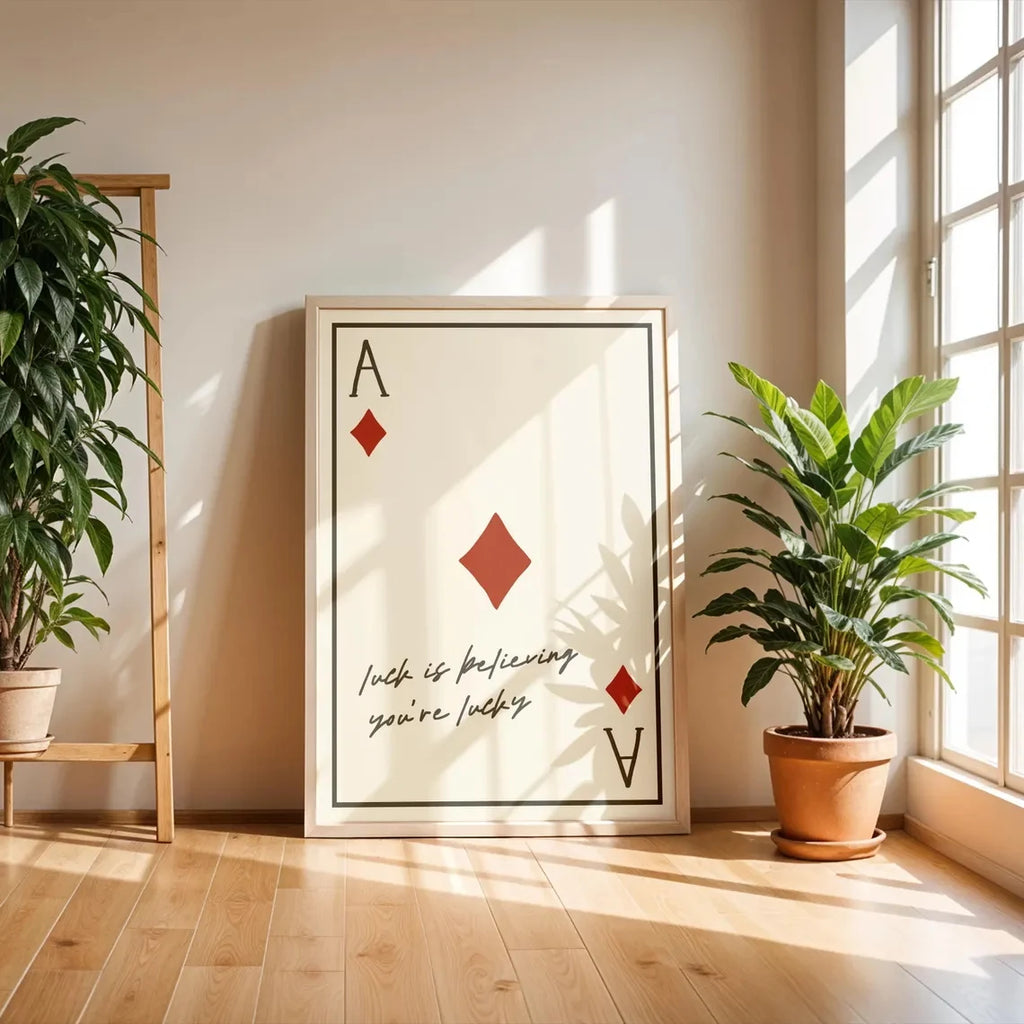 Póster de lienzo de arte de pared de As de Poker cuadrado personalizado, pintura para sala de estar, dormitorio, decoración del hogar