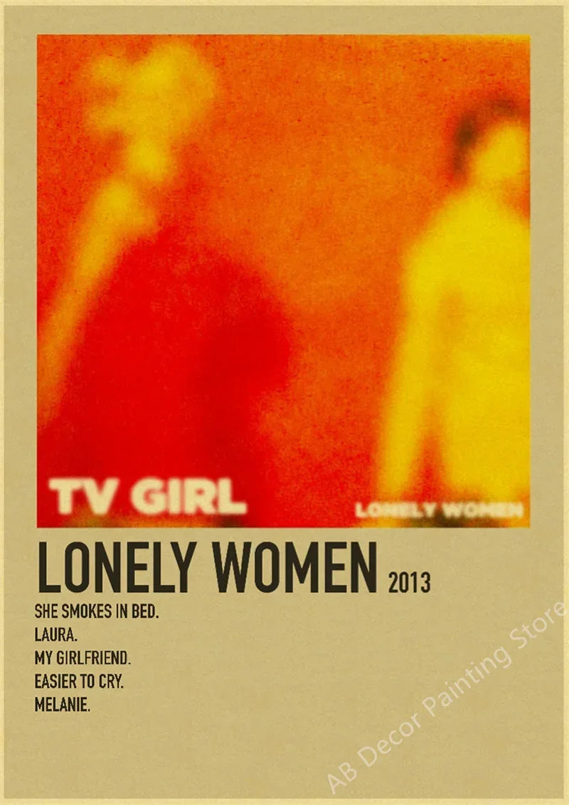 Pósters de TV Girl Retro, impresiones en papel Kraft, Lovers Rock, póster vintage, arte de pared, pintura para estudio, hogar, sala de estar, decoración, imagen
