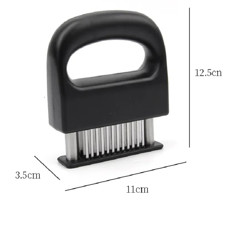 1 ablandador de carne retráctil de acero inoxidable con 48 cuchillas, herramientas de cocina para ablandar carne, martillo de carne.