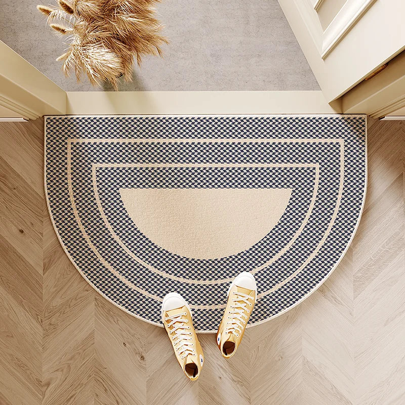 Alfombra de entrada moderna y sencilla VIKAMA, semicircular, antideslizante, resistente a la suciedad, alfombra de pie para pasillo, alfombra de cocina, decoración del hogar