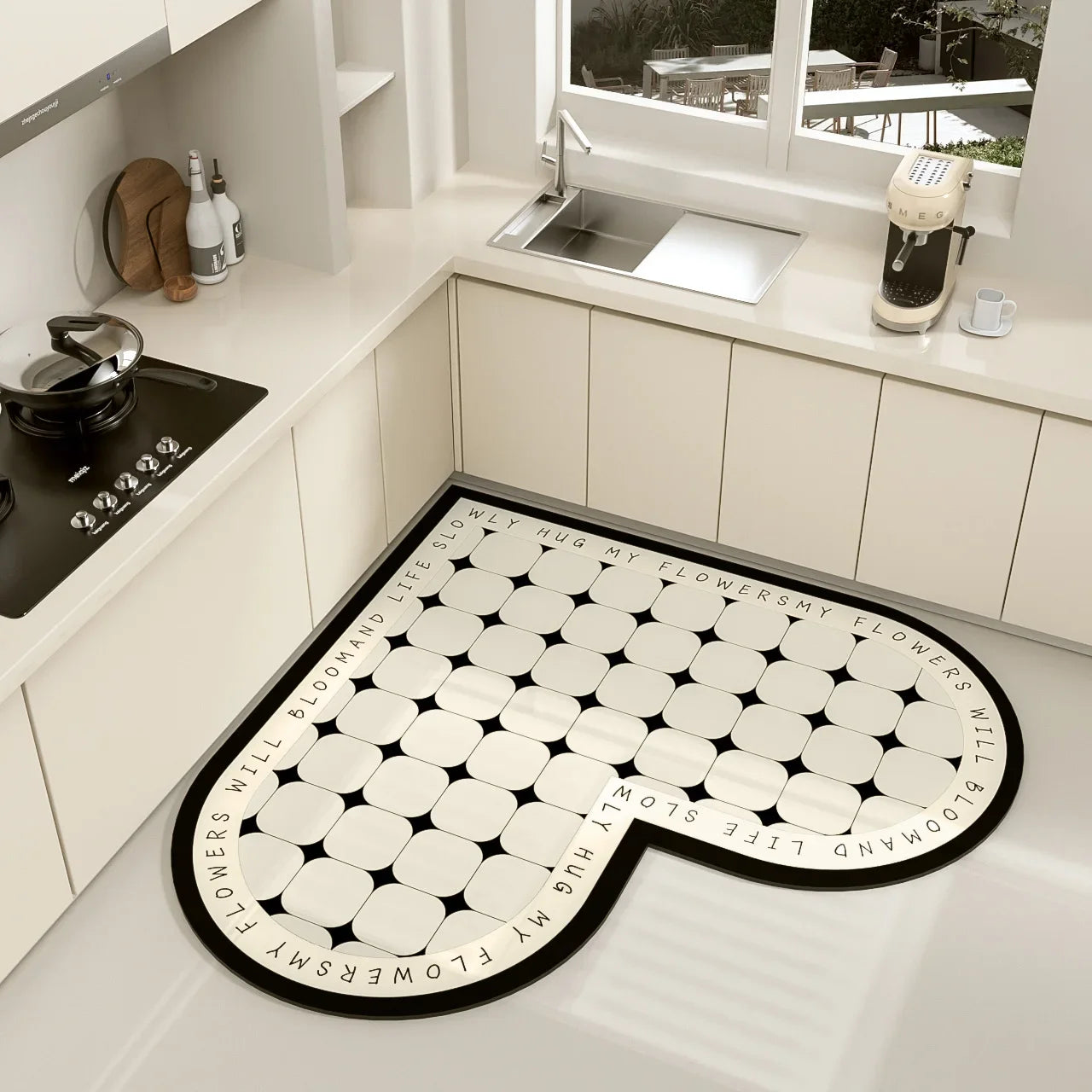 Alfombra decorativa de moda sencilla de diatomita VIKAMA para el hogar, para cocina, baño, entrada, lavable y resistente a la suciedad