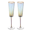 Verre à vin en forme de cœur à jante dorée, durable, pour la maison, les fêtes et les clubs.