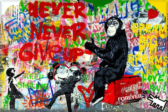 Banksy Street Art Canvas Paintings Sneakers Mouth Ballon Girl Graffiti Pop Art Posters Prints Cuadros Wall Art Home Decoration