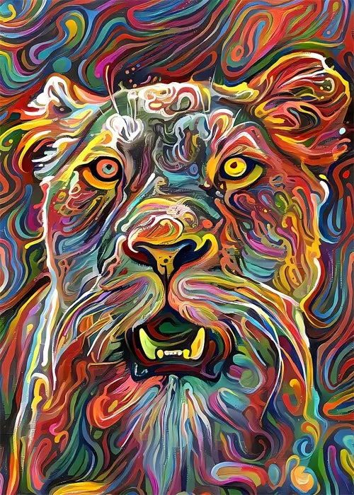 Póster de pintura al óleo de animales abstractos de vapor, pintura al óleo abstracta vintage, decoración artística de animales, impresiones en lienzo estéticas para el hogar y la habitación