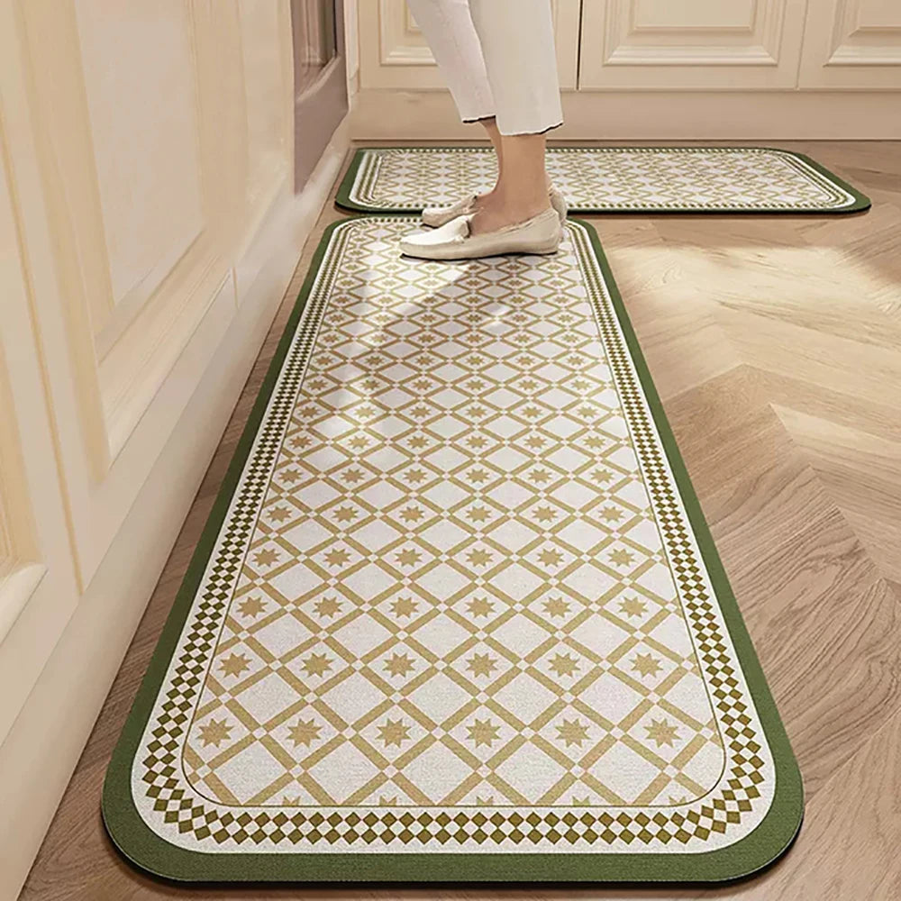 VIKAMA 1/2PCS Alfombra de cocina resistente al aceite, alfombra de baño absorbente de secado rápido, felpudo antideslizante para decoración del hogar