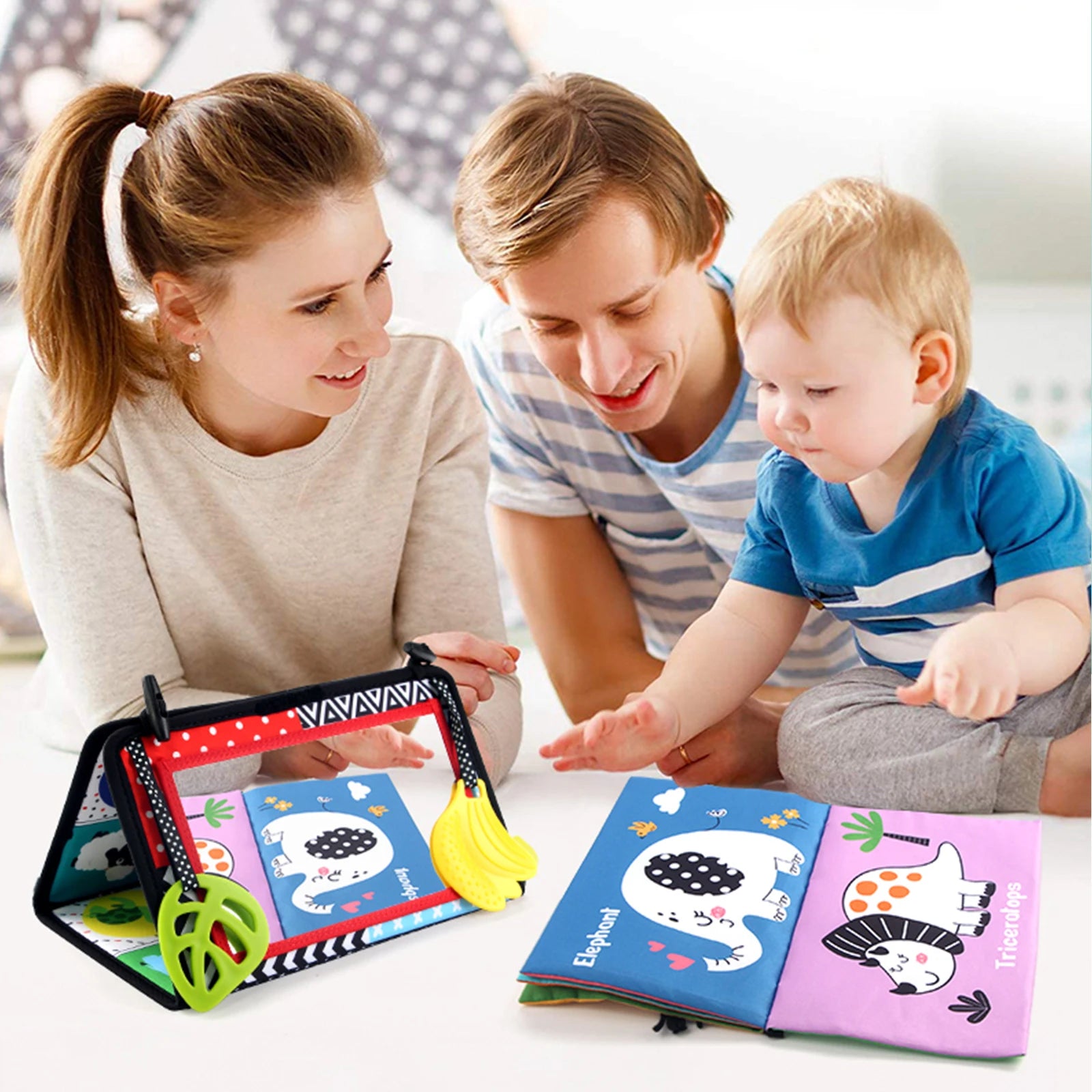 Espejo de suelo blanco y negro para bebé, juguetes sensoriales para el tiempo boca abajo, juguetes para bebé de 6 a 24 meses, juguetes Montessori, juguetes para el desarrollo del gateo del bebé