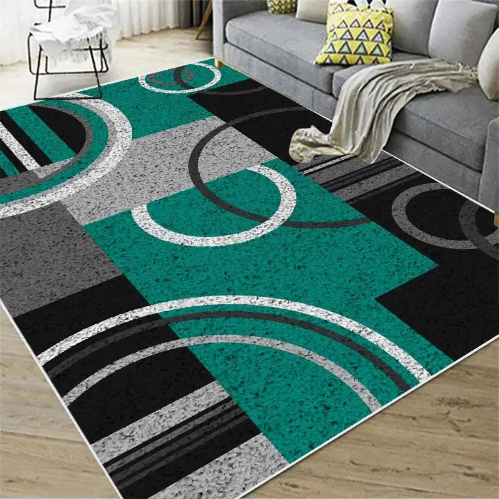 Alfombra Nórdica Abstracta VIKAMA para Sala de Estar, Dormitorio, Cocina, Comedor, Felpudo, Decoración del Hogar, Alfombra de Suelo Geométrica de Gran Superficie