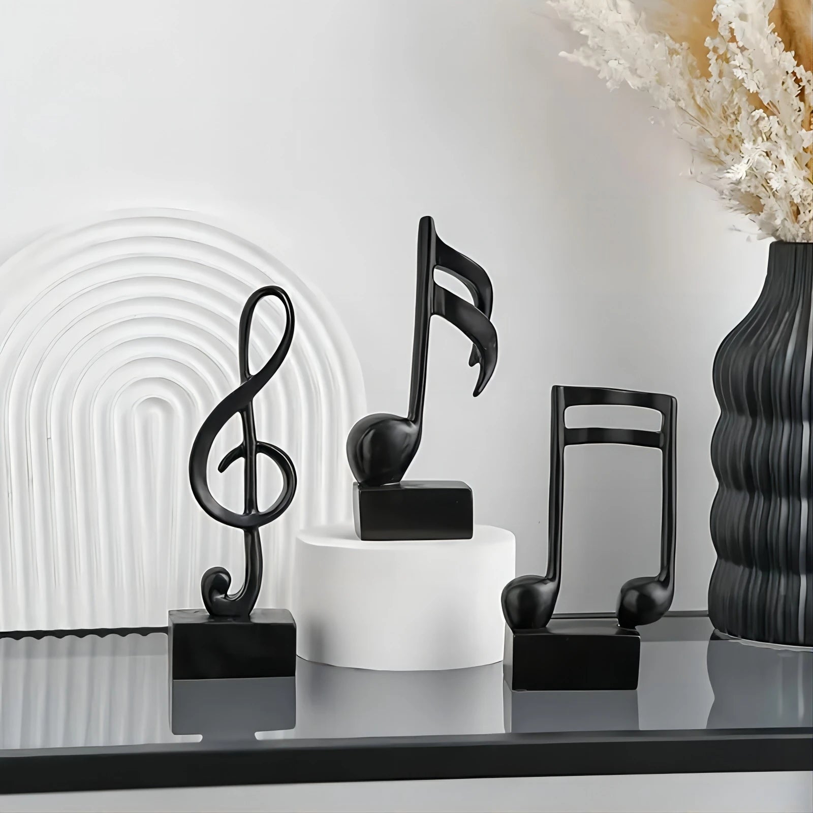 3 Piece Set of Music Note Decorations, Gifts, Music Statues, Modern Statues, Sculptures, Table Centerpieces, Crafts, Golden 。