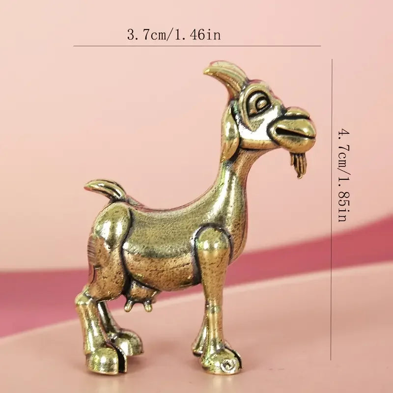Estatua Vintage de Cabra de Bronce - Escultura Intrincada Retro de Animal para Decoración del Hogar y la Oficina, Ideal para Coleccionistas, Sala de Estar/Dormitorio
