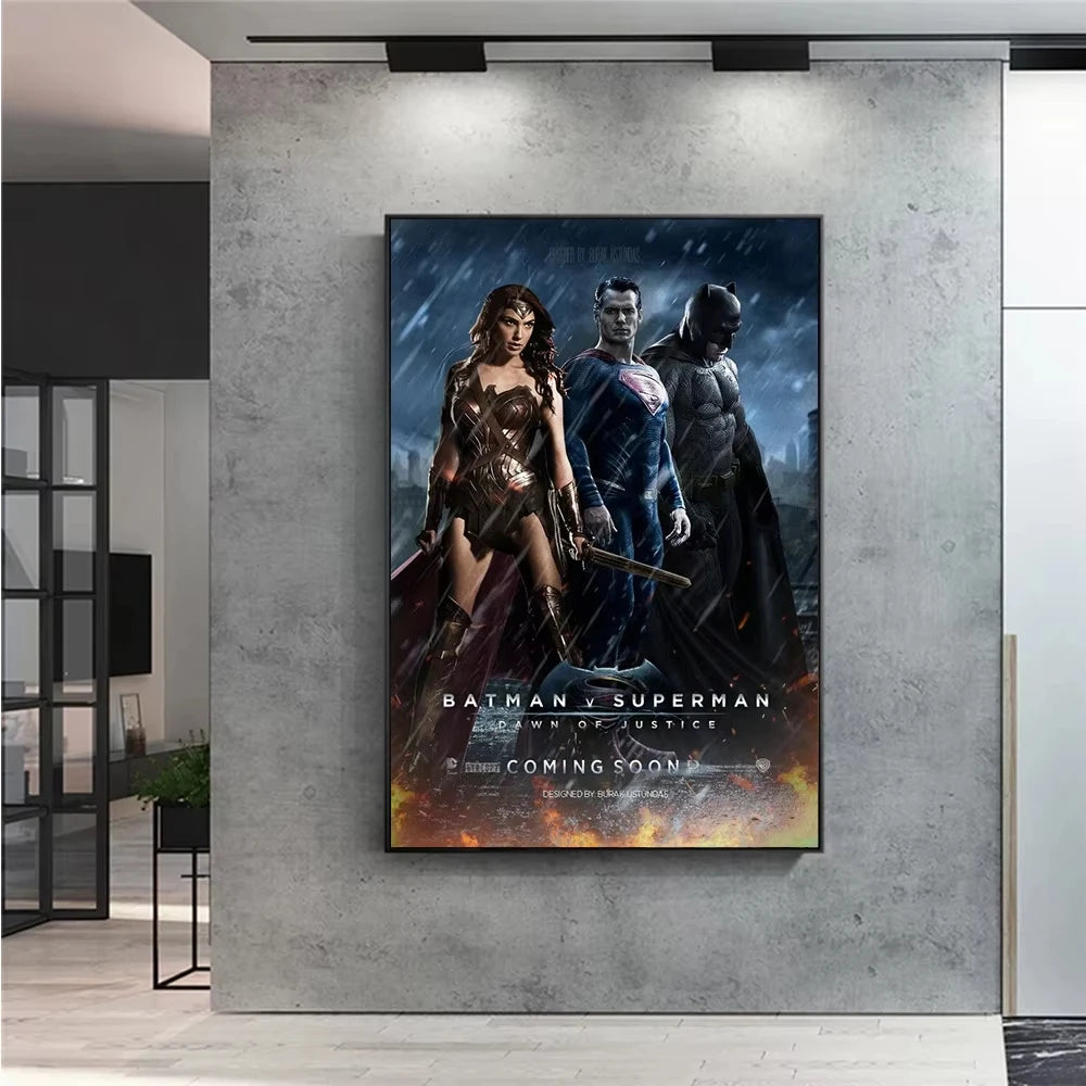 Superman et Batman Super-héros Justice League DC Film Affiches Peinture sur toile Art mural moderne pour salon Décoration intérieure