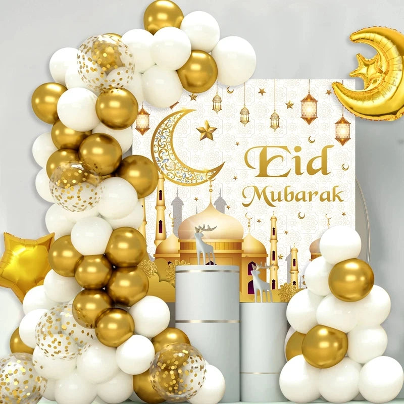 Ballons Aïd Moubarak Fond Ramadan Kareem Décoration Ramadan Moubarak Musulman Islamique Joyeux Aïd Festival Fête Fournitures 2025