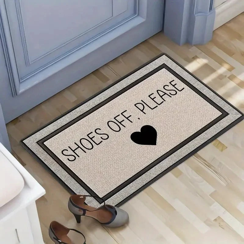 VIKAMA ENLEVEZ VOS CHAUSSURES S.V.P. Tapis Imprimé, Tapis d'Entrée Résistant à la Saleté et Facile à Nettoyer pour Couloirs et Entrées de Chambre Décoration Intérieure