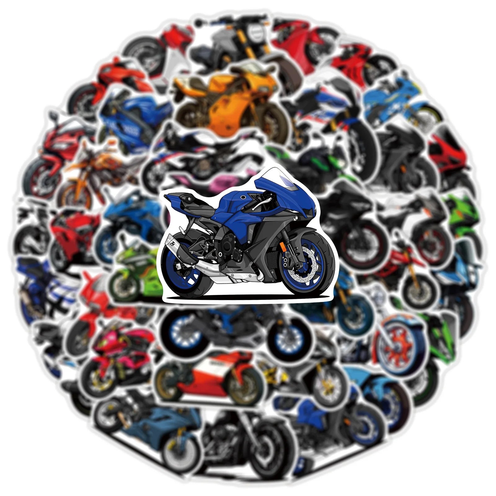 50/100 autocollants de moto de dessin animé Graffiti autocollants décoratifs pour bagages, cahiers, voiture, papeterie imperméable