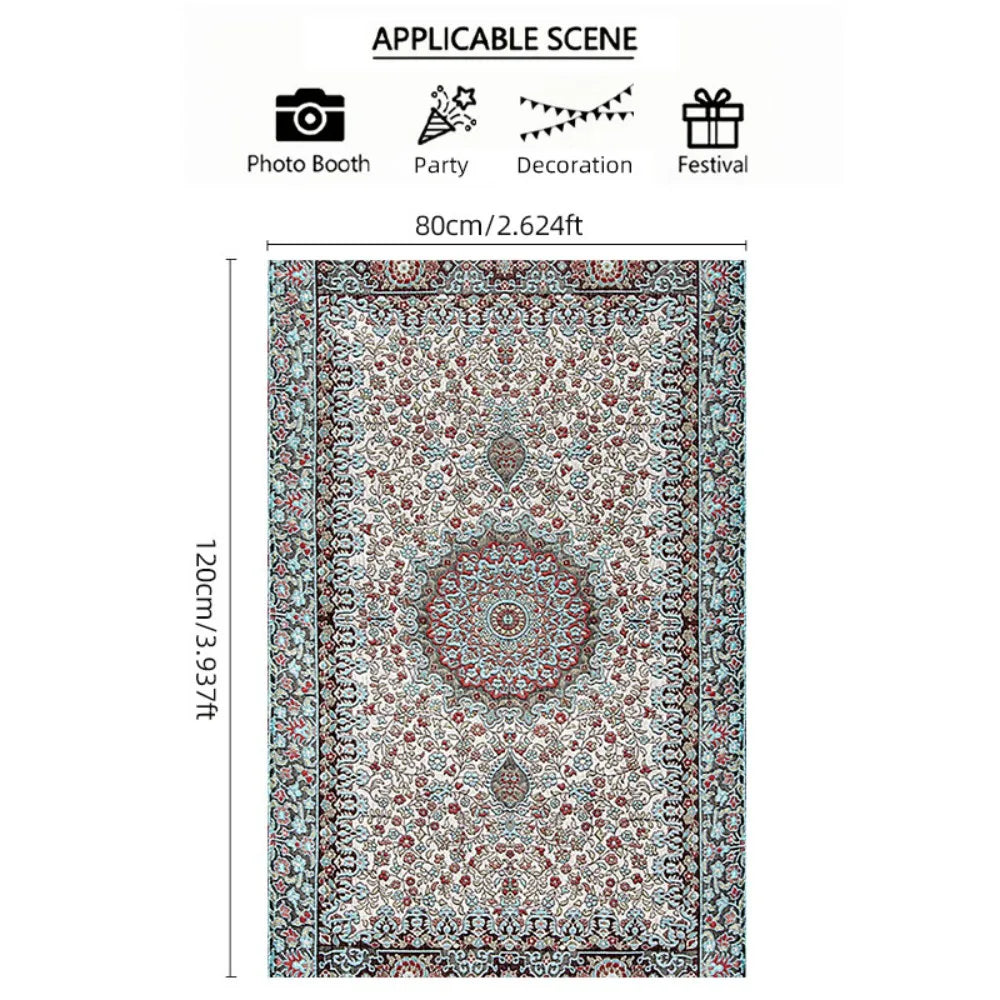 VIKAMA Alfombra de oración islámica clásica con estampado de mezquita, alfombra musulmana plegable para viajes, Janamaz ligero y lavable para regalos de Eid Ramadán