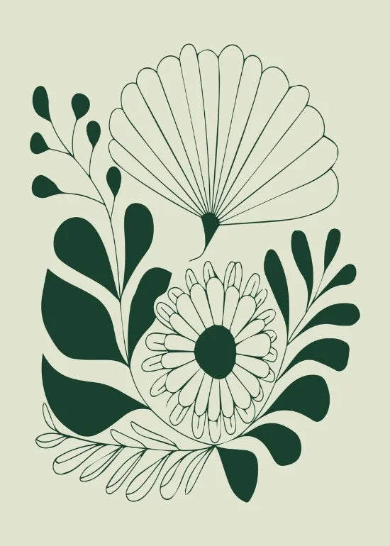 Abstract Floral Art Prints Poster Abstract Botanical Flowers Leaves Poster Canvas Painting Boho Home Room Aesthetic Wall Decor