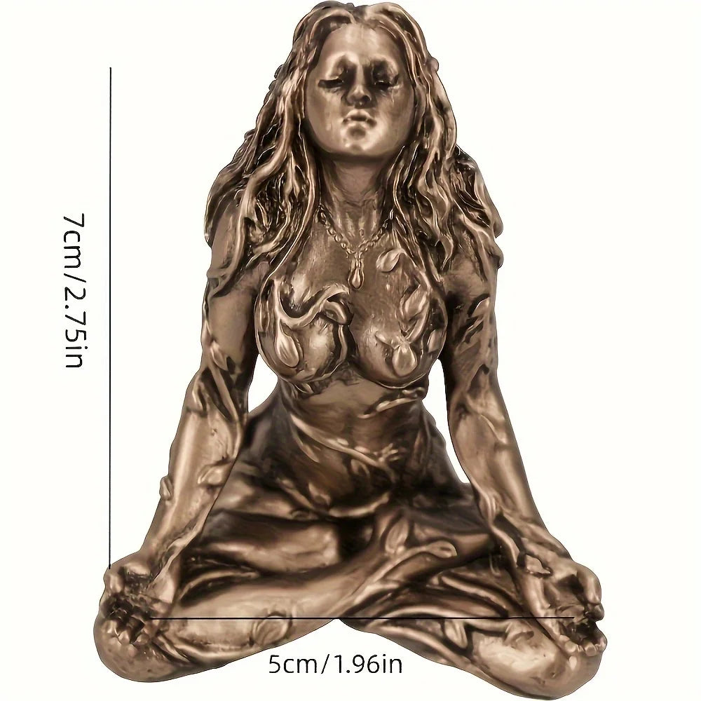 Estatua de la Diosa, Estatua de Gaia, Naturaleza de la Madre Tierra, Estatua Lunar, Estatua de Resina del Espíritu Brujo, Decoración del Hogar, Decoración del Jardín