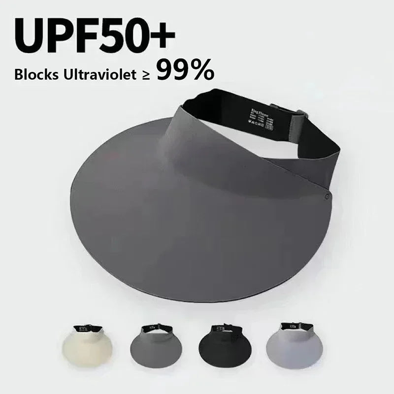 Nouveauté 2025 ! Chapeau de soleil pliable à large bord sans couture anti-UV – Casquette de voyage en nylon à séchage rapide – Ne laisse aucune marque – Cadeau d'été pour femme