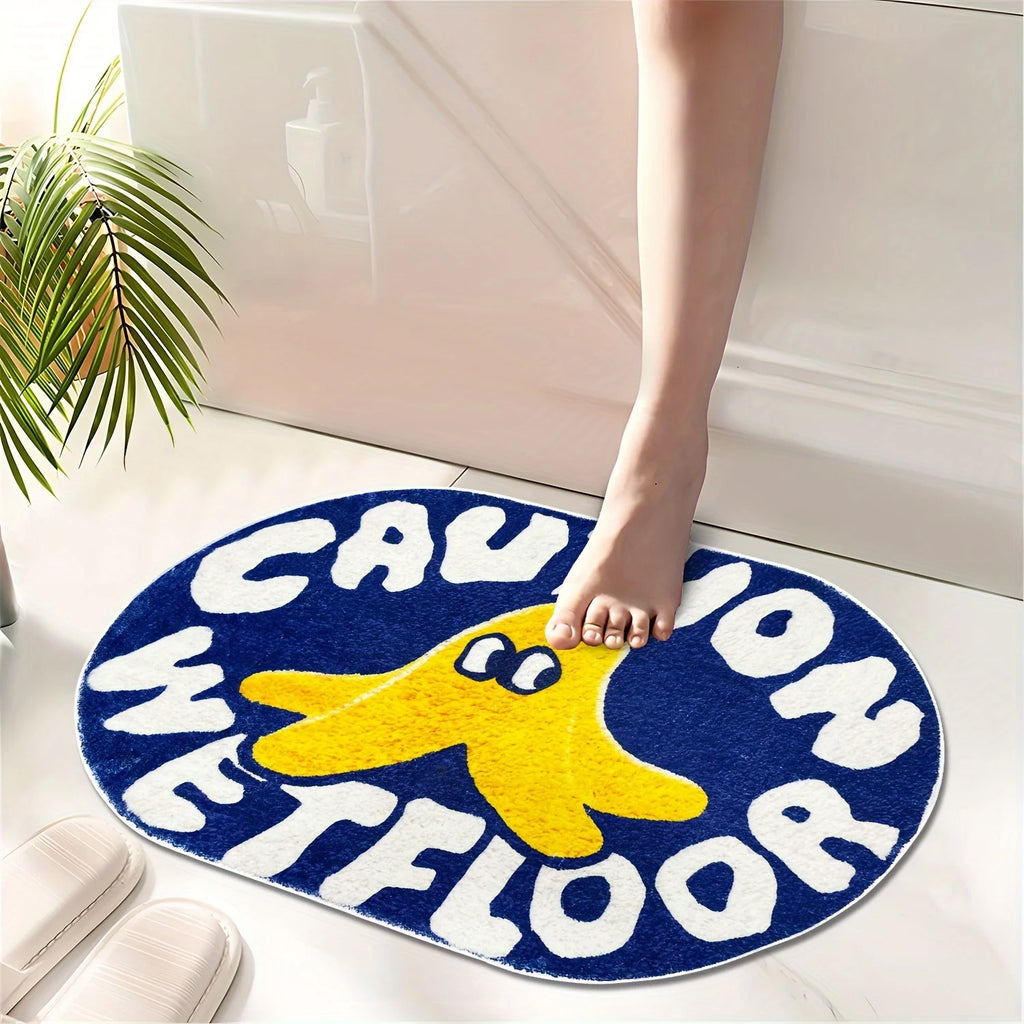 Alfombrillas absorbentes de baño de color azul lindo VIKAMA Alfombrillas de felpa para suelo mojado para dormitorio, sala de estar, alfombra decorativa