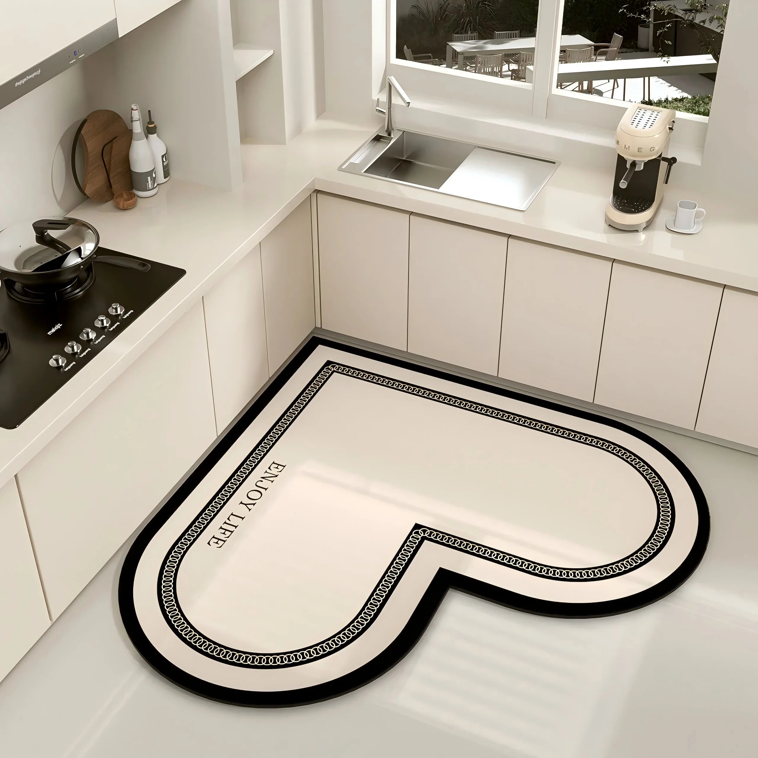 Alfombra decorativa de moda sencilla de diatomita VIKAMA para el hogar, para cocina, baño, entrada, lavable y resistente a la suciedad