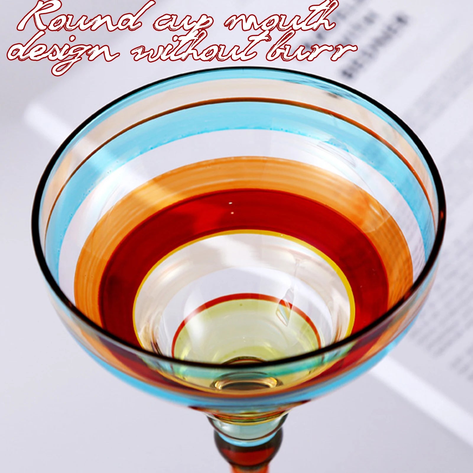 Verres à Cocktail Margarita Polyvalents Verres à Vin Colorés pour la Maison, le Bar, le Mariage, les Fêtes