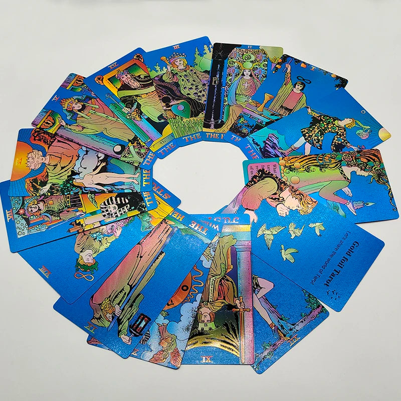 New Version Plastic Tarot Rider Waite Waterproof Gold Foil Tarot Deck With Nice PVC Package Prediction Cards Game