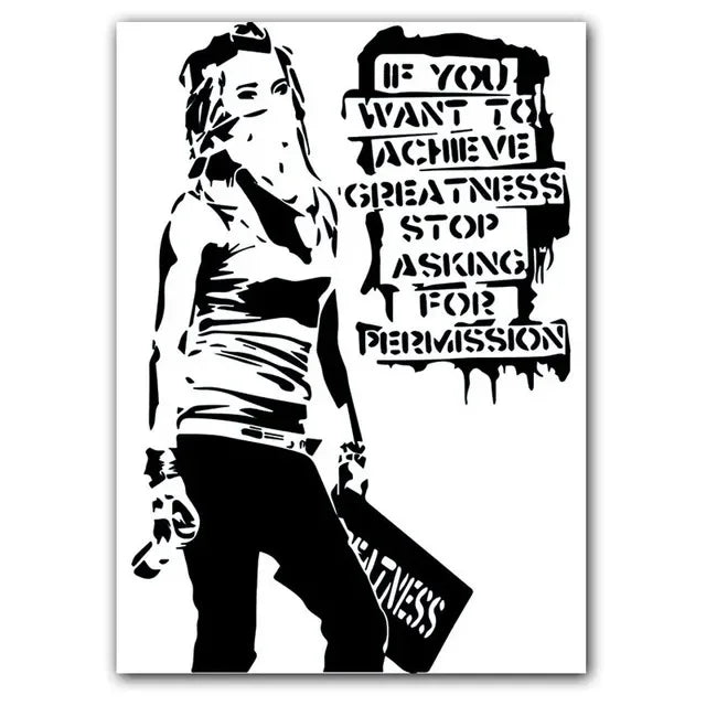 Girl and Red Balloon Banksy Art Nordic Characters Canvas Painting  Mural  Poster Living Room Bedroom Bar Home Decoration