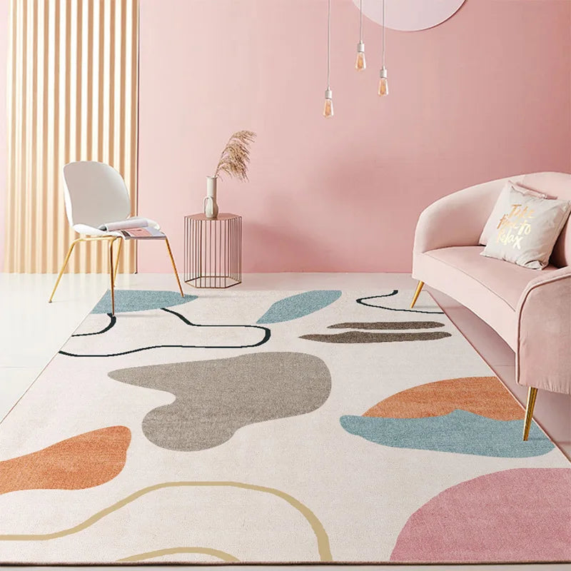 Alfombra Nórdica de Lujo Ligero VIKAMA para Sala de Estar, Sofá, Mesa de Centro, Tapete de Piso para Dormitorio y Salón, Alfombra de Gran Área, Decoración del Hogar