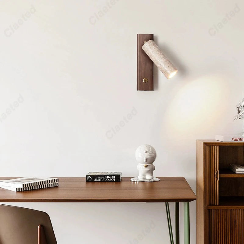 Nouvelle Applique Murale LED Jaune Pierre de Grotte avec Interrupteur Angle Réglable Lampes d'Éclairage Décoratif pour Maison Salon Chambre Chevet